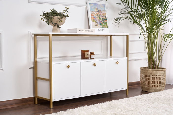 Nordure Solace Consola Blanca y Dorada
